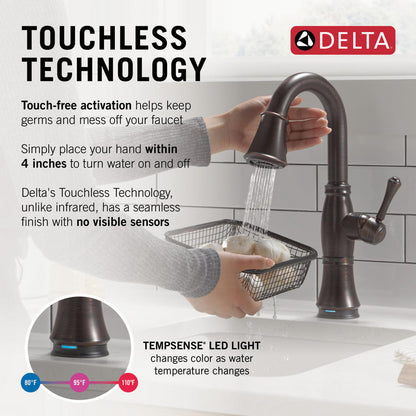 Delta Cassidy Touchless Pulldown Bar Faucet - 9997TL