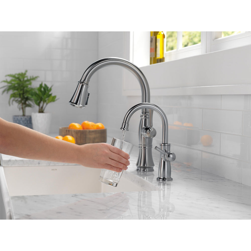 Delta Cassidy Single Handle Pull-Down Kitchen Faucet with ShieldSpray Technology - 9197