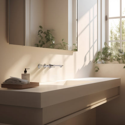 Baril Petite B04 Two Handles Wall-Mounted Lavatory Faucet, Drain Not Included