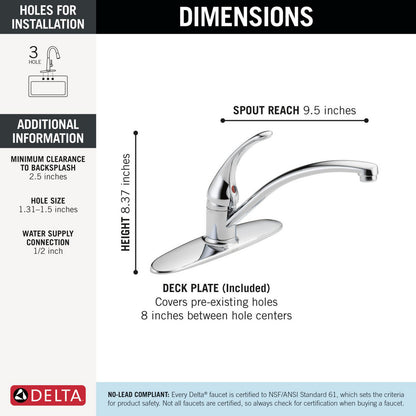 Delta Foundations Single Handle Kitchen Faucet - B1310LF