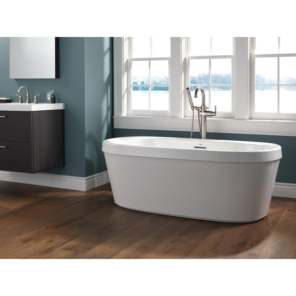 Delta Contemporary Floor Mount Tub Filler Trim with Hand Shower - T4759