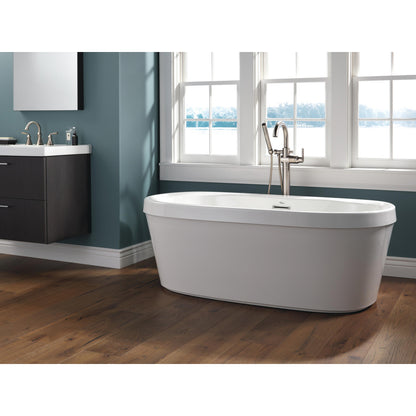 Delta Contemporary Floor Mount Tub Filler Trim with Hand Shower - T4759