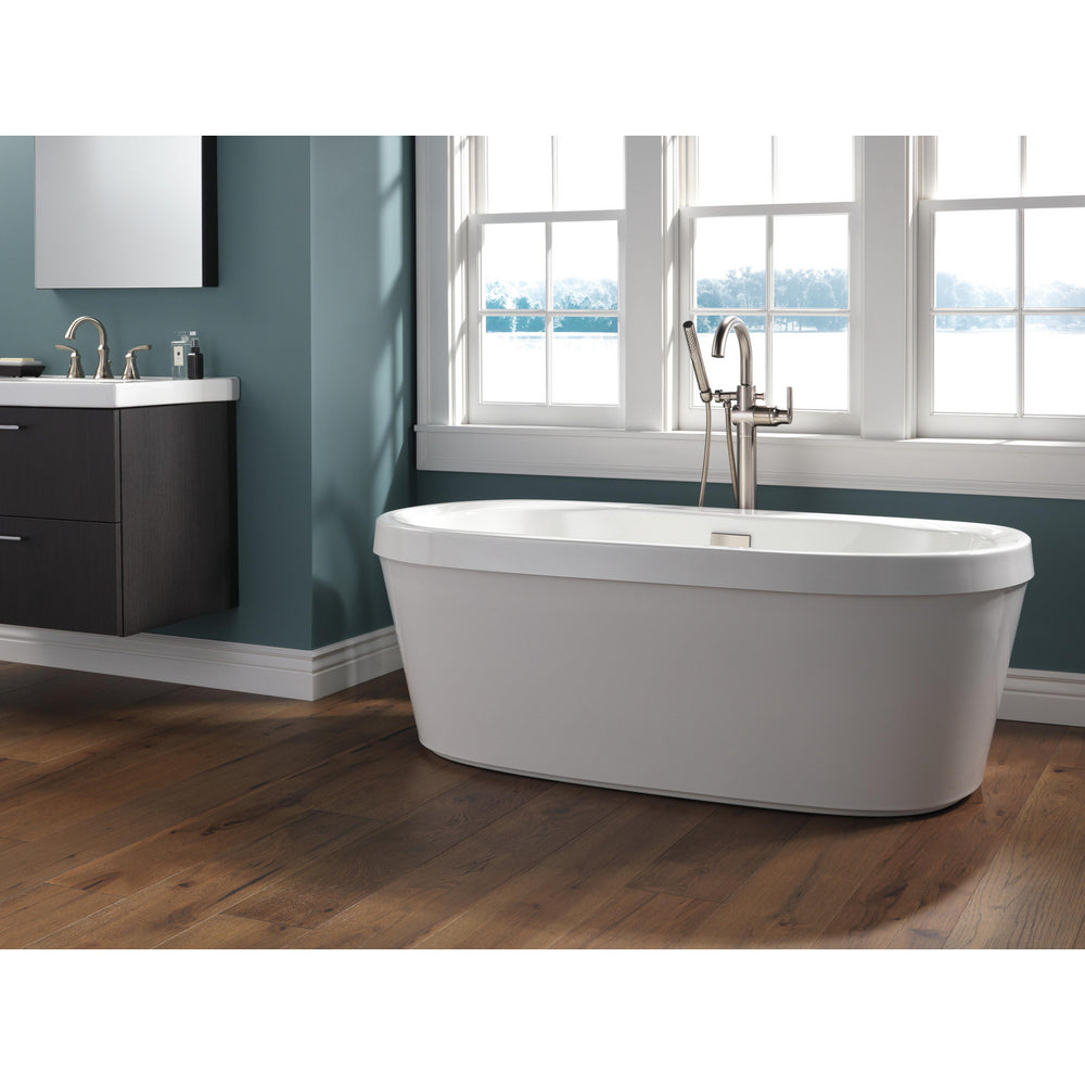 Delta Contemporary Floor Mount Tub Filler Trim with Hand Shower - T4759