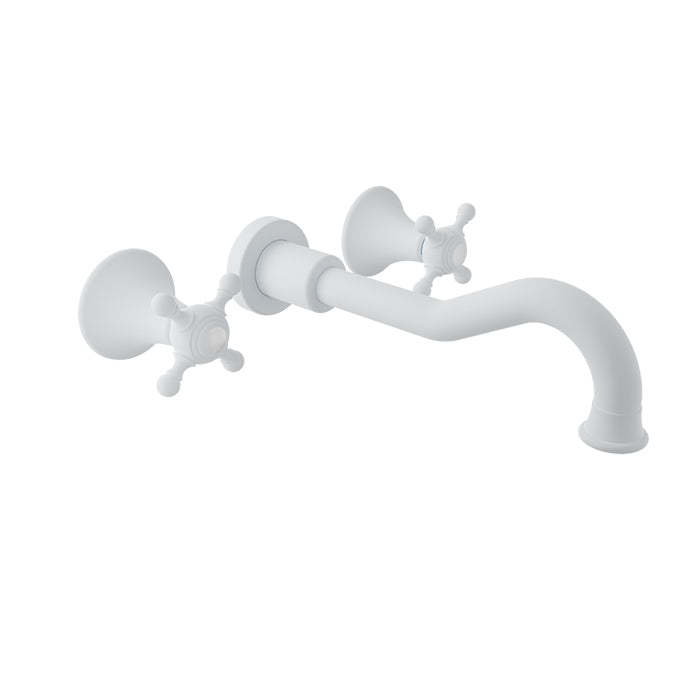Baril Nautica B16 Wall-Mounted Lavatory Faucet With Cross Handles - White