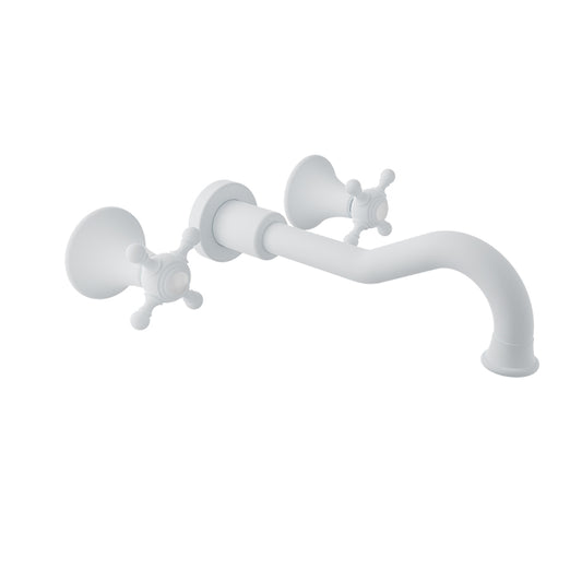Baril Nautica B16 Wall-Mounted Lavatory Faucet With Cross Handles - White