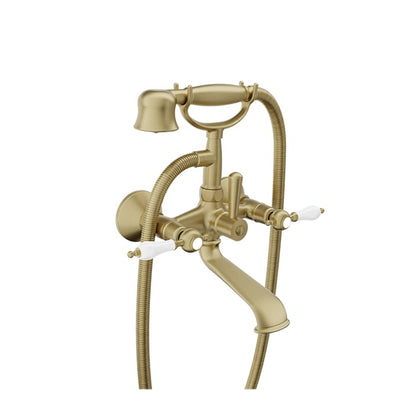 Baril Ralph B18 Wall-Mounted Tub-Shower Mixer B18-1201-01 - Satin Brass / White