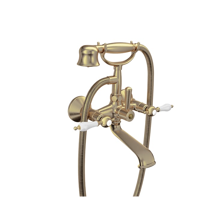 Baril Ralph B18 Wall-Mounted Tub-Shower Mixer B18-1201-01 - Warm Gold / White