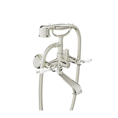 Baril Ralph B18 Wall-Mounted Tub-Shower Mixer B18-1201-01 - Polished Nickel / White