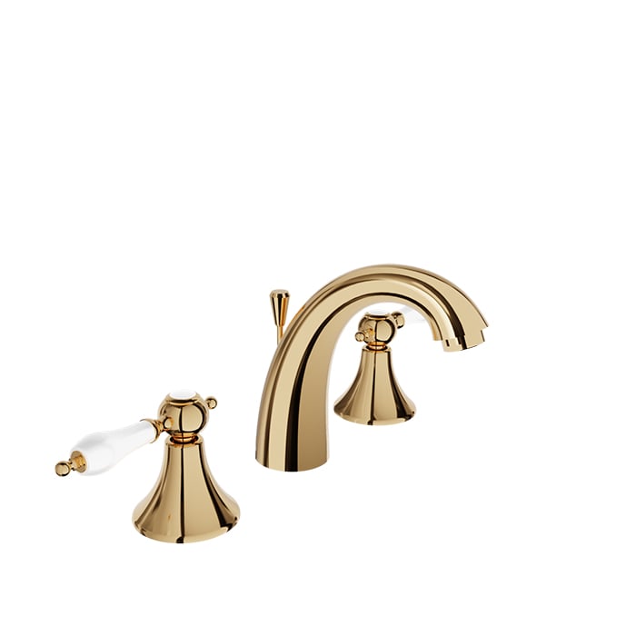Baril Ralph B18 8" Widespread Lavatory Faucet B18-8001-00L - Gold / White
