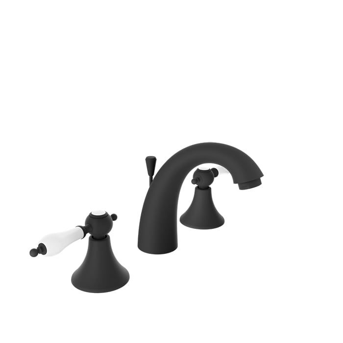 Baril Ralph B18 8" Widespread Lavatory Faucet B18-8001-00L - Matte Black / White
