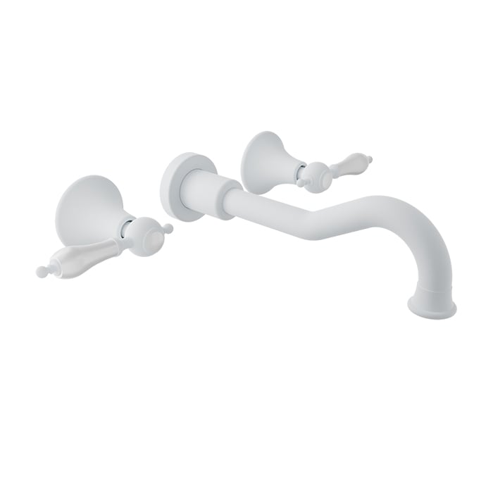 Baril Ralph B18 Two-Handle Wall-Mounted Lavatory Faucet B18-8041-00L - White