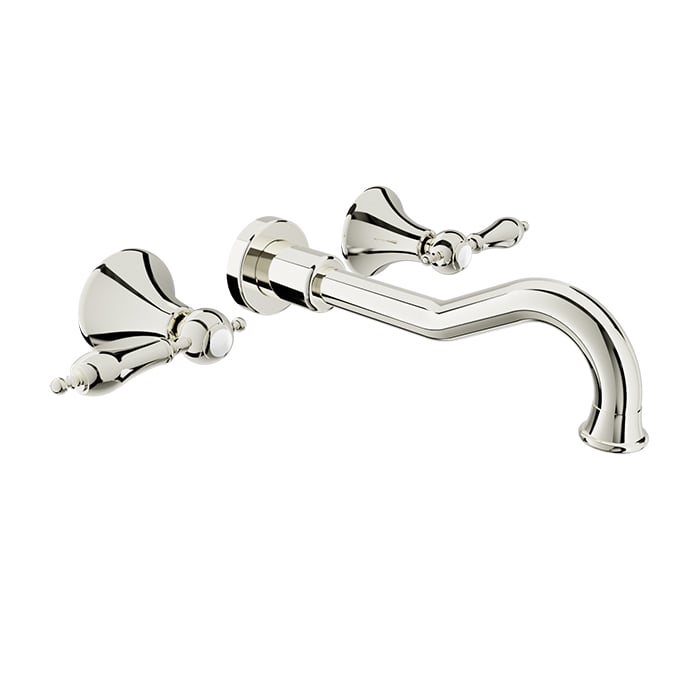Baril Ralph B18 Two-Handle Wall-Mounted Lavatory Faucet B18-8041-00L - Polished Nickel
