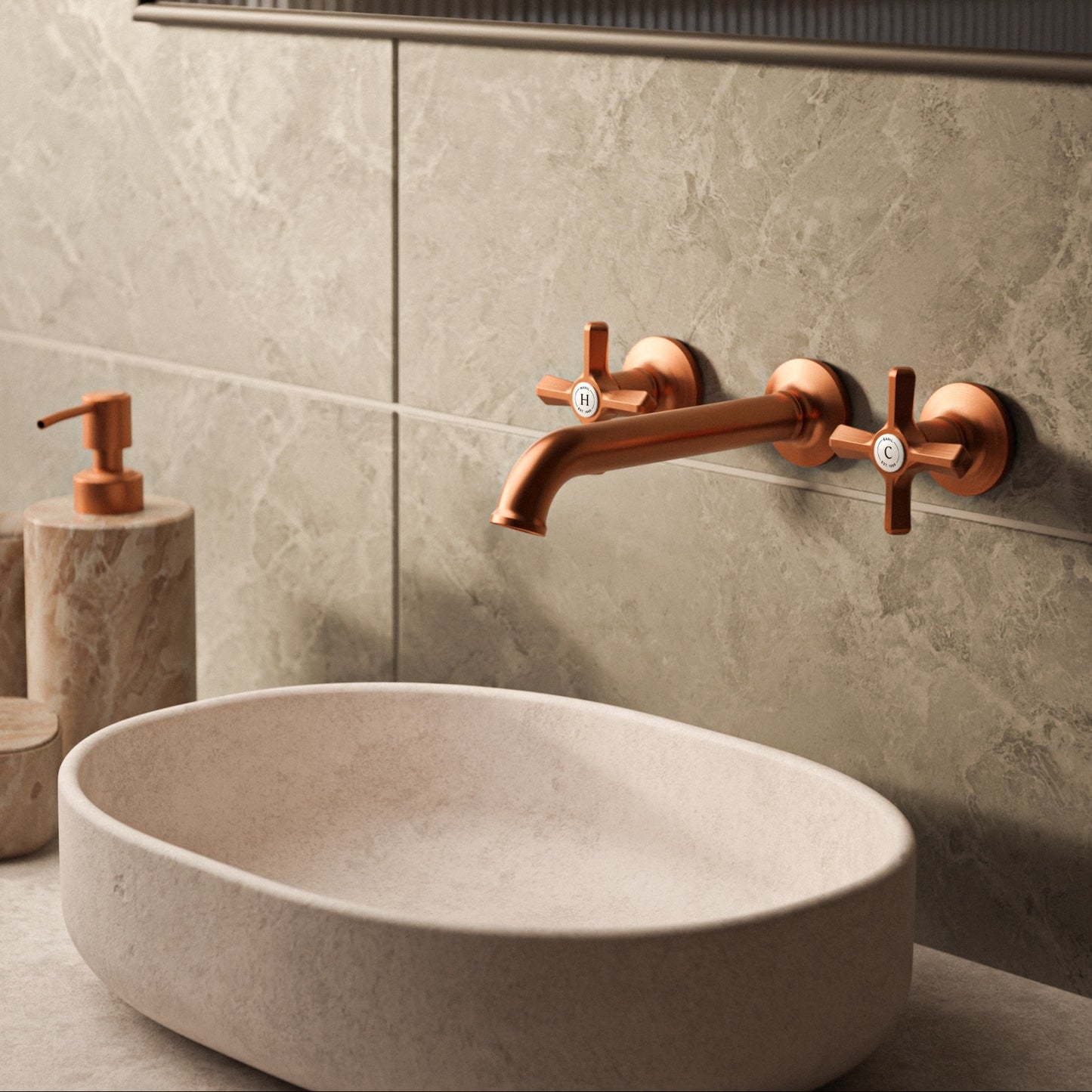 Baril Beaumont B20 Trim Only For Two Handles Wall-Mounted Lavatory Faucet, Drain Not Included T20-8042-00L