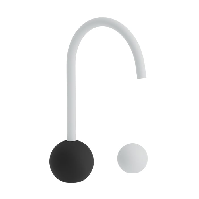 Baril Marie B35 Vessel Lavatory Faucet B35-1020-00L - Mist spout, Matte Black flange, Mist handle