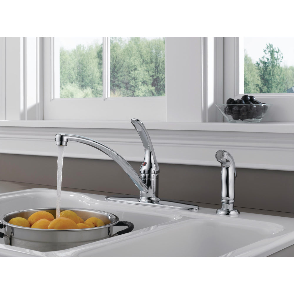 Delta Single Handle Kitchen Faucet with Side Sprayer - B4410LF-30