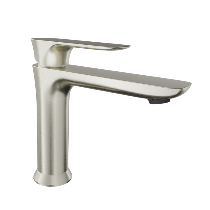 Baril Sens B45 Single-Hole Lavatory Faucet With 7-Inch Spout, Drain Not Included - Brushed Nickel