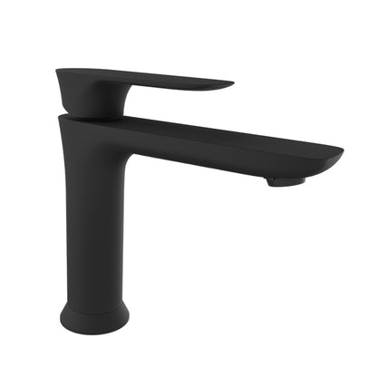 Baril Sens B45 Single-Hole Lavatory Faucet With 7-Inch Spout, Drain Included - Matte Black