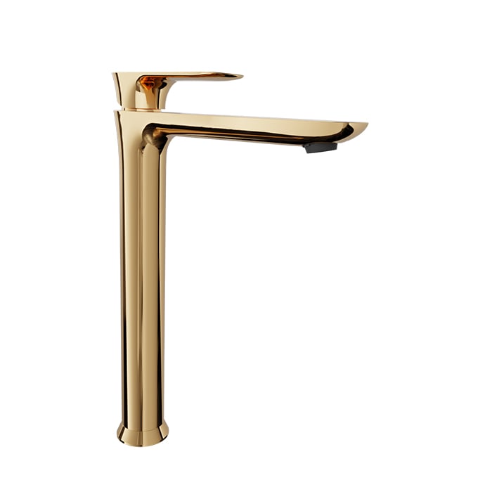 Baril Sens B45 High Single-Hole Lavatory Faucet, Drain Not Included - Gold
