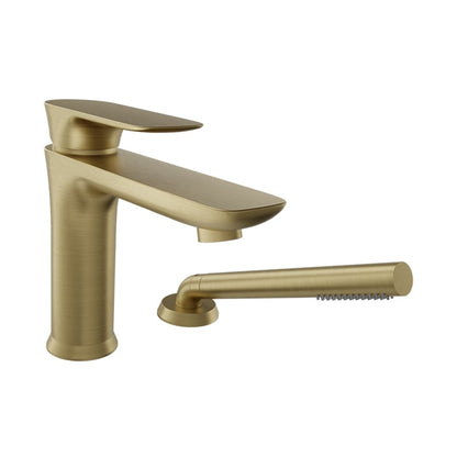 Baril Sens B45 2-Piece Tub Filler With Hand Shower - Satin Brass