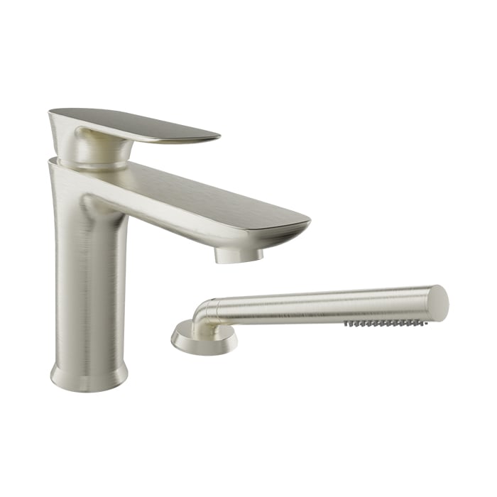 Baril Sens B45 2-Piece Tub Filler With Hand Shower - Brushed Nickel