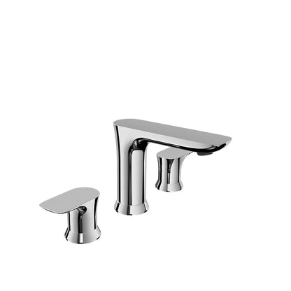 Baril Sens B45 8-Inch Widespread Lavatory Faucet, Drain Included - Polished Chrome