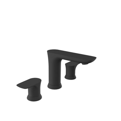 Baril Sens B45 8-Inch Widespread Lavatory Faucet, Drain Included - Matte Black