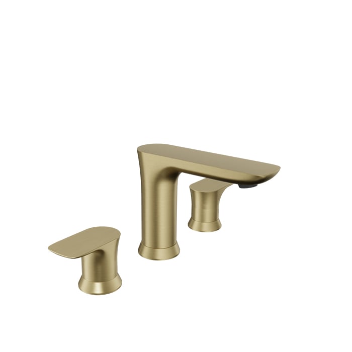 Baril Sens B45 8-Inch Widespread Lavatory Faucet, Drain Included - Satin Brass