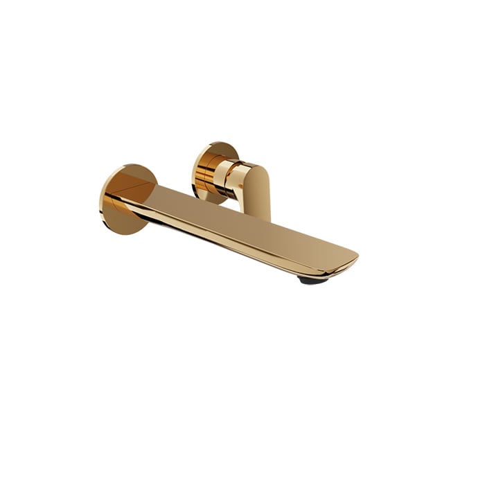 Baril Sens B45 Single Lever Wall-Mounted Lavatory Faucet, Drain Not Included - Gold