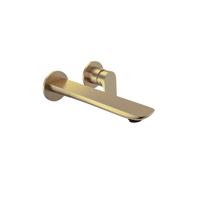 Baril Sens B45 Single Lever Wall-Mounted Lavatory Faucet, Drain Not Included - Warm Gold