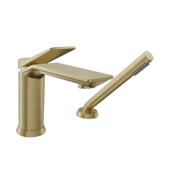 Baril Profile B46 2-Piece Tub Filler With Hand Shower - Satin Brass