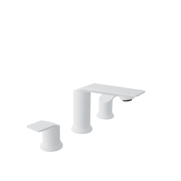 Baril Profile B46 8-Inch Widespread Lavatory Faucet, Drain Included - White