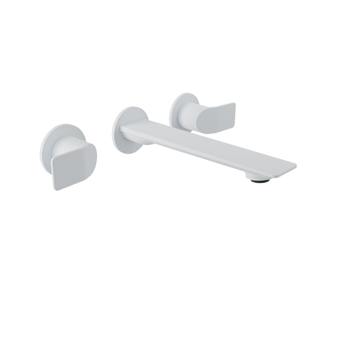Baril Profile B46 Two Handles Wall-Mounted Lavatory Faucet, Drain Not Included - White