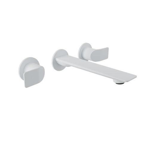 Baril Profile B46 Two Handles Wall-Mounted Lavatory Faucet, Drain Not Included - White