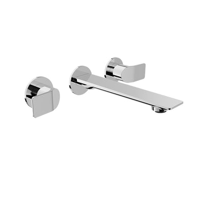 Baril Profile B46 Two Handles Wall-Mounted Lavatory Faucet, Drain Not Included - Polished Chrome