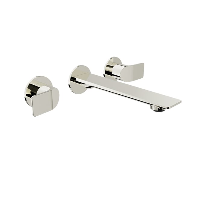 Baril Profile B46 Two Handles Wall-Mounted Lavatory Faucet, Drain Not Included - Polished Nickel