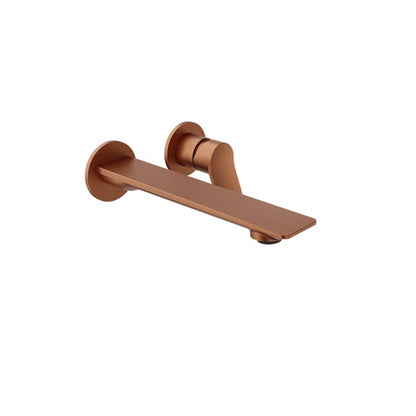 Baril Profile B46 Single Lever Wall-Mounted Lavatory Faucet, Drain Not Included - Satin Copper