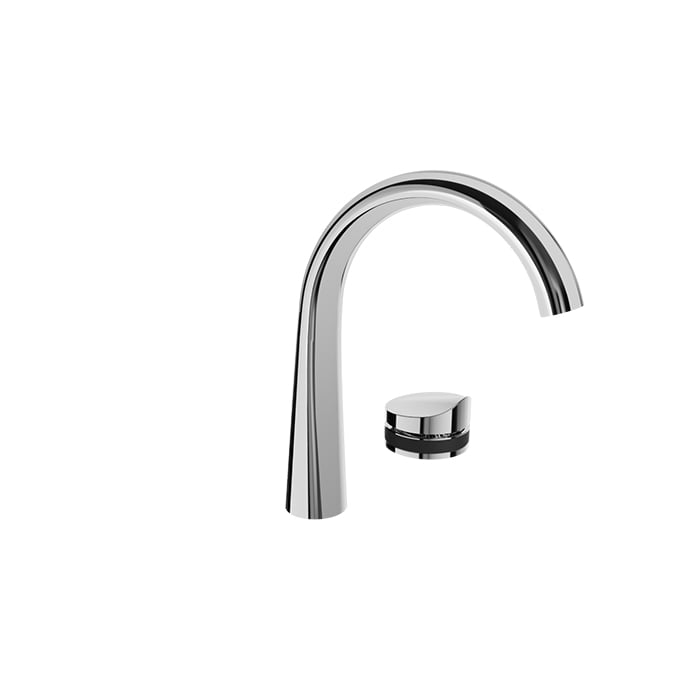 Baril Flora B47 2-Piece Lavatory Faucet - Chrome body / Smoke accent