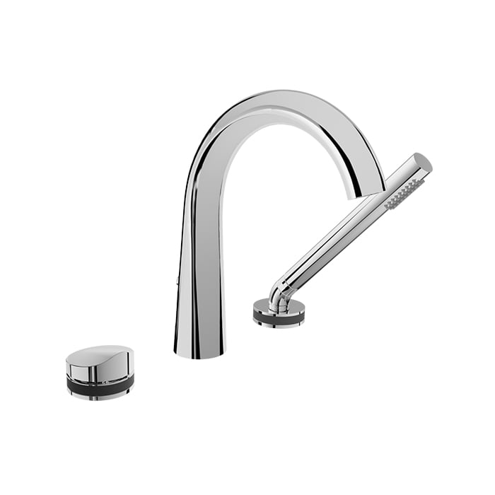 Baril Flora B47 3-Piece Tub Filler - Chrome body / Smoke accent