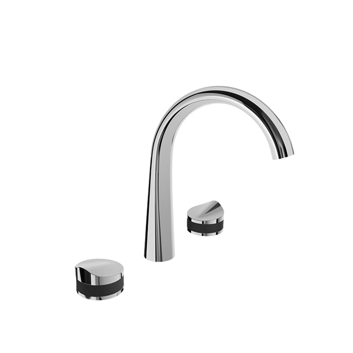 Baril Flora B47 8 inch Widespread Lavatory Faucet - Chrome body / Smoke accent