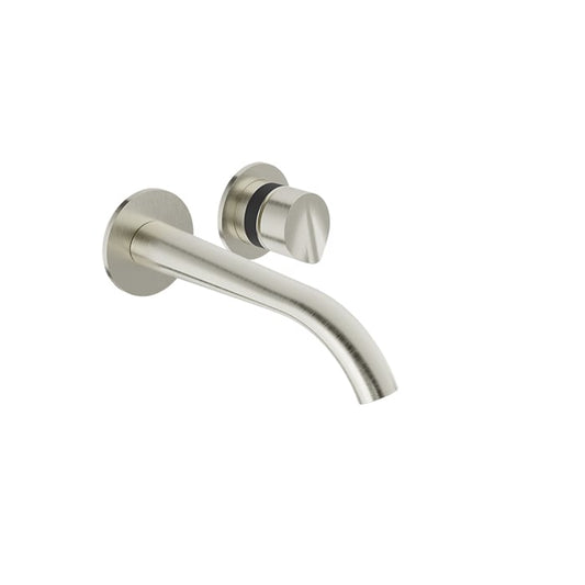 Baril Flora B47 Single-Lever Wall-Mounted Lavatory Faucet - Brushed Nickel body / Matte Black accent