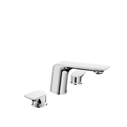 Baril Accent B56 8-Inch Widespread Lavatory Faucet, Drain Included - Chrome/White