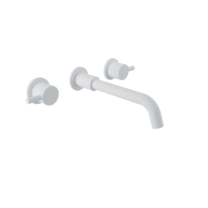 Baril Zip B66 Two-Handle Wall-Mounted Lavatory Faucet - White