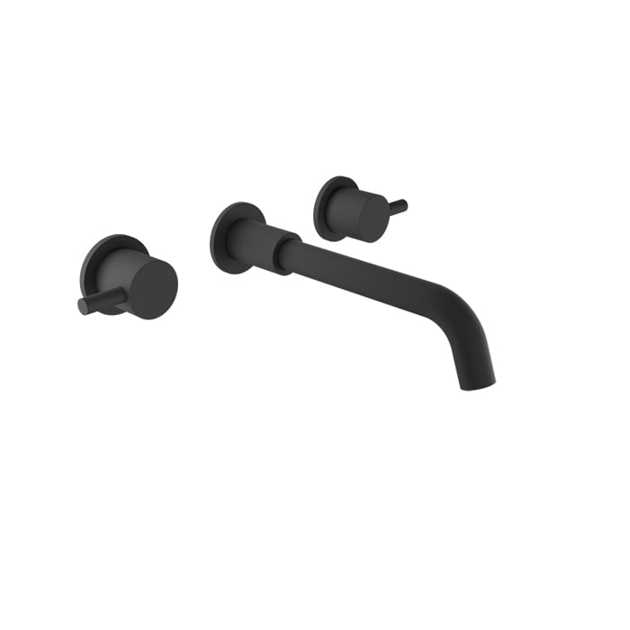 Baril Zip B66 Two-Handle Wall-Mounted Lavatory Faucet - Matte Black