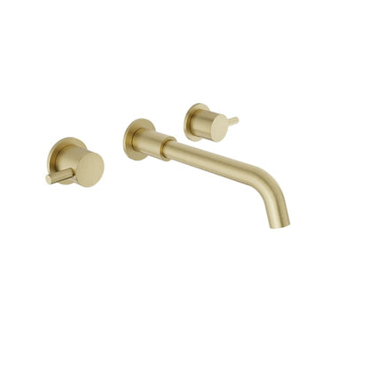 Baril Zip B66 Two-Handle Wall-Mounted Lavatory Faucet - Satin Brass