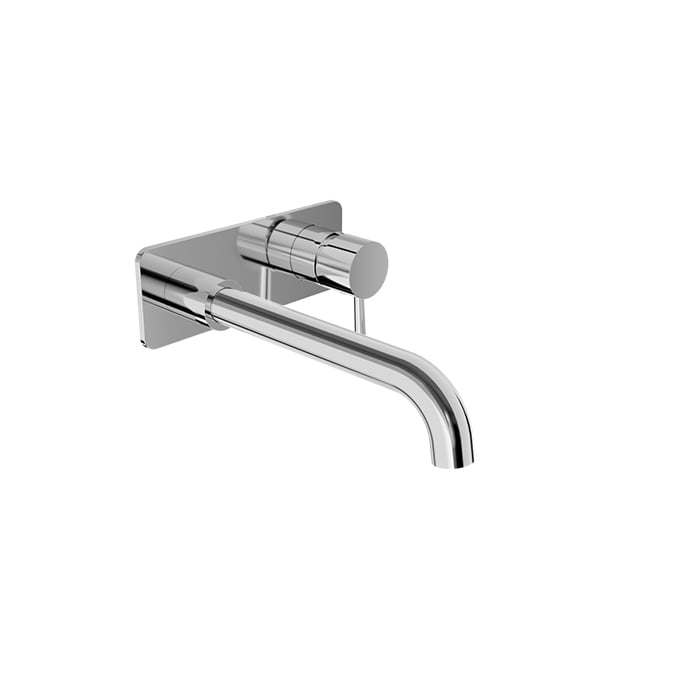 Baril Zip B66 Single-Lever Wall-Mounted Lavatory Faucet, Rectangular Plate - Polished Chrome