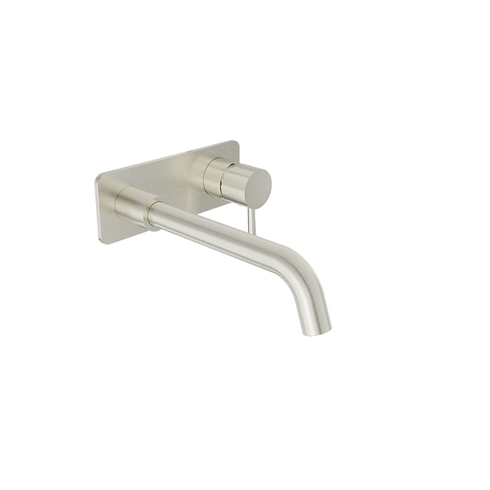 Baril Zip B66 Single-Lever Wall-Mounted Lavatory Faucet, Rectangular Plate - Brushed Nickel