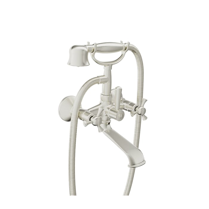 Baril Eva B71 Wall-Mounted Tub Faucet - Brushed Nickel