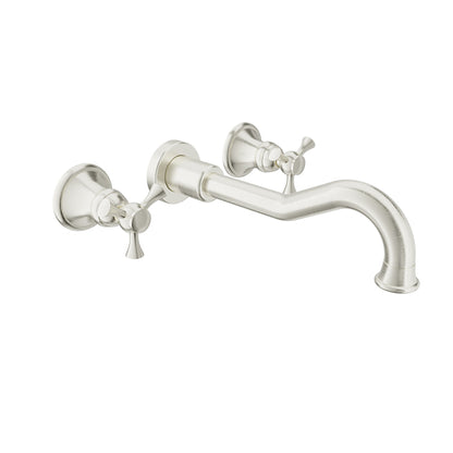 Baril Eva B71 Wall-Mounted Lavatory Faucet - Brushed Nickel