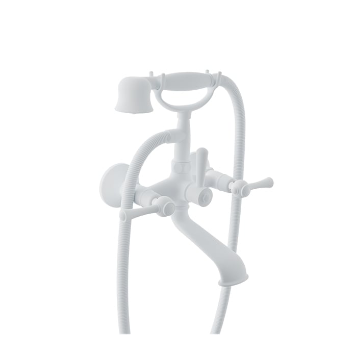 Baril Tradition B72 Wall-Mounted Tub Faucet - White
