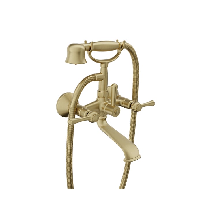 Baril Tradition B72 Wall-Mounted Tub Faucet - Satin Brass